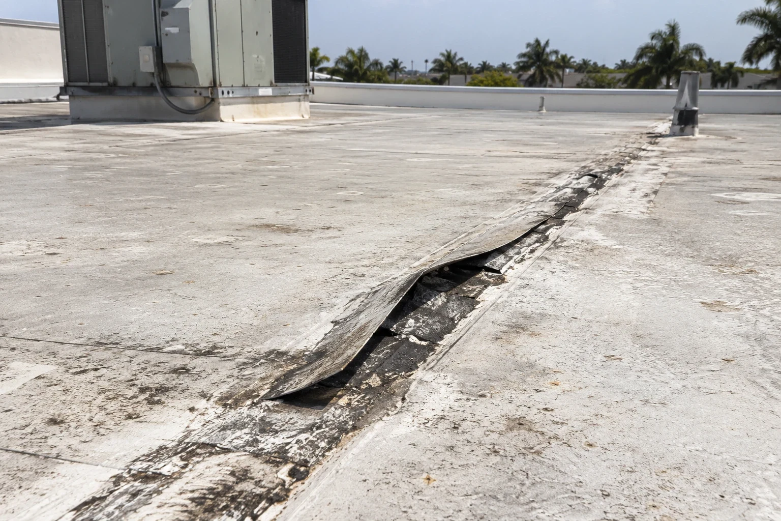 Commercial Roof Seam Failure Repair in Hialeah, FL