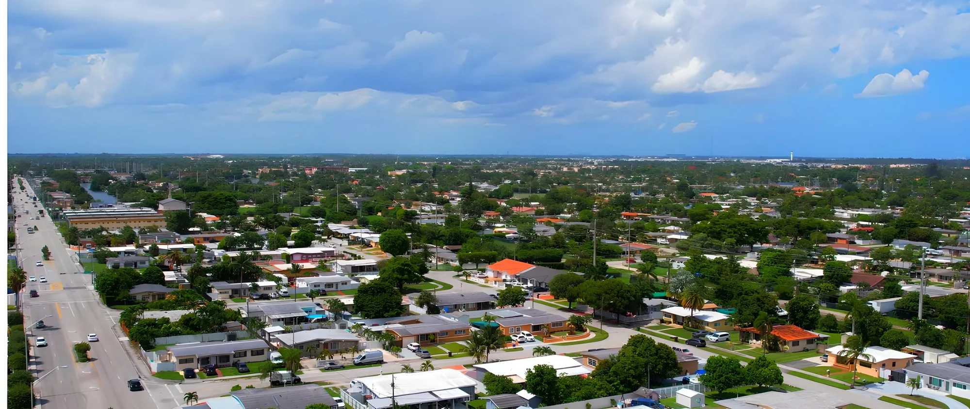 Aerial view of Hialeah, FL